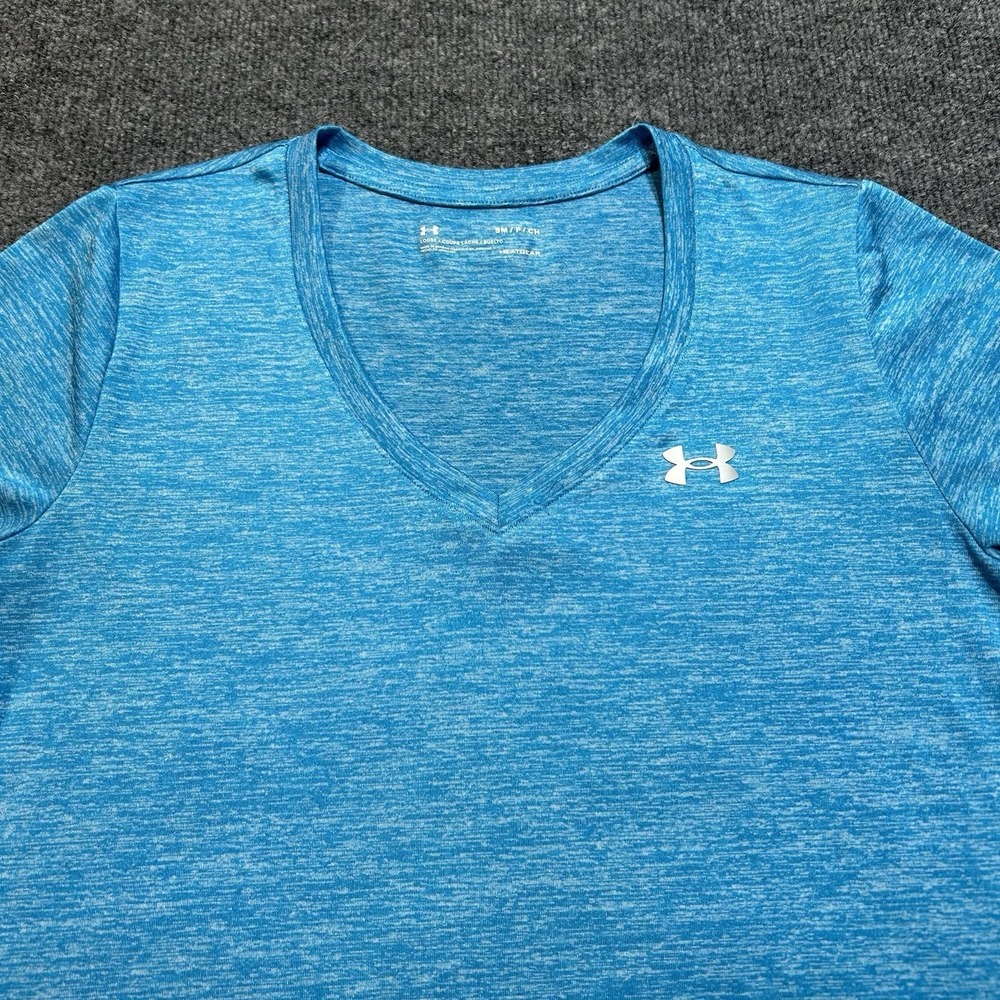 Under Armour HeatGear Women's Loose Fit V-Neck T-Shirt Size Small Short Sleeve